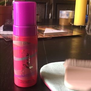 tarte glow with the faux foaming self-tanner